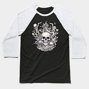 skulls dead halloween Baseball T-Shirt